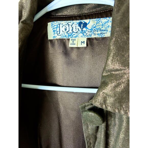 Jolt Brown/Copper Sparkle Trench/Lined/Button Up/Belt Coat-Med. - Picture 4 of 6